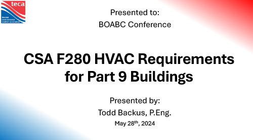 CSA F280 HVAC Requirements for Part 9 Buildings