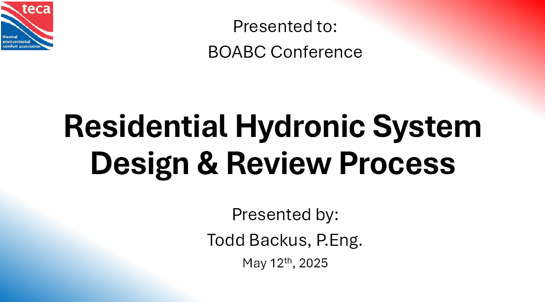 Residential Hydronic System Design & Review Process
