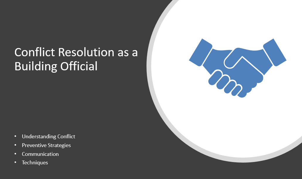 Conflict Resolution as a Building Official