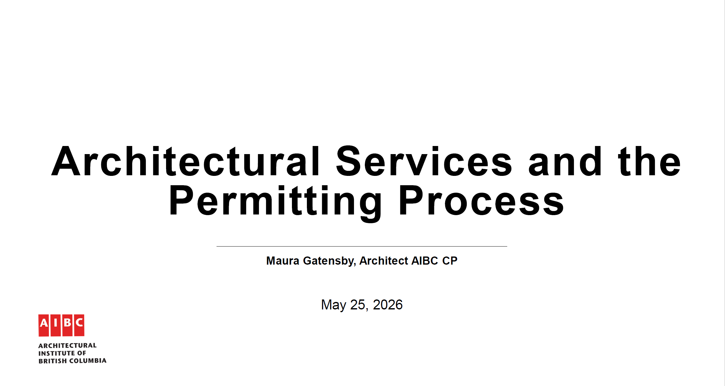 Architectural Services and the Permi